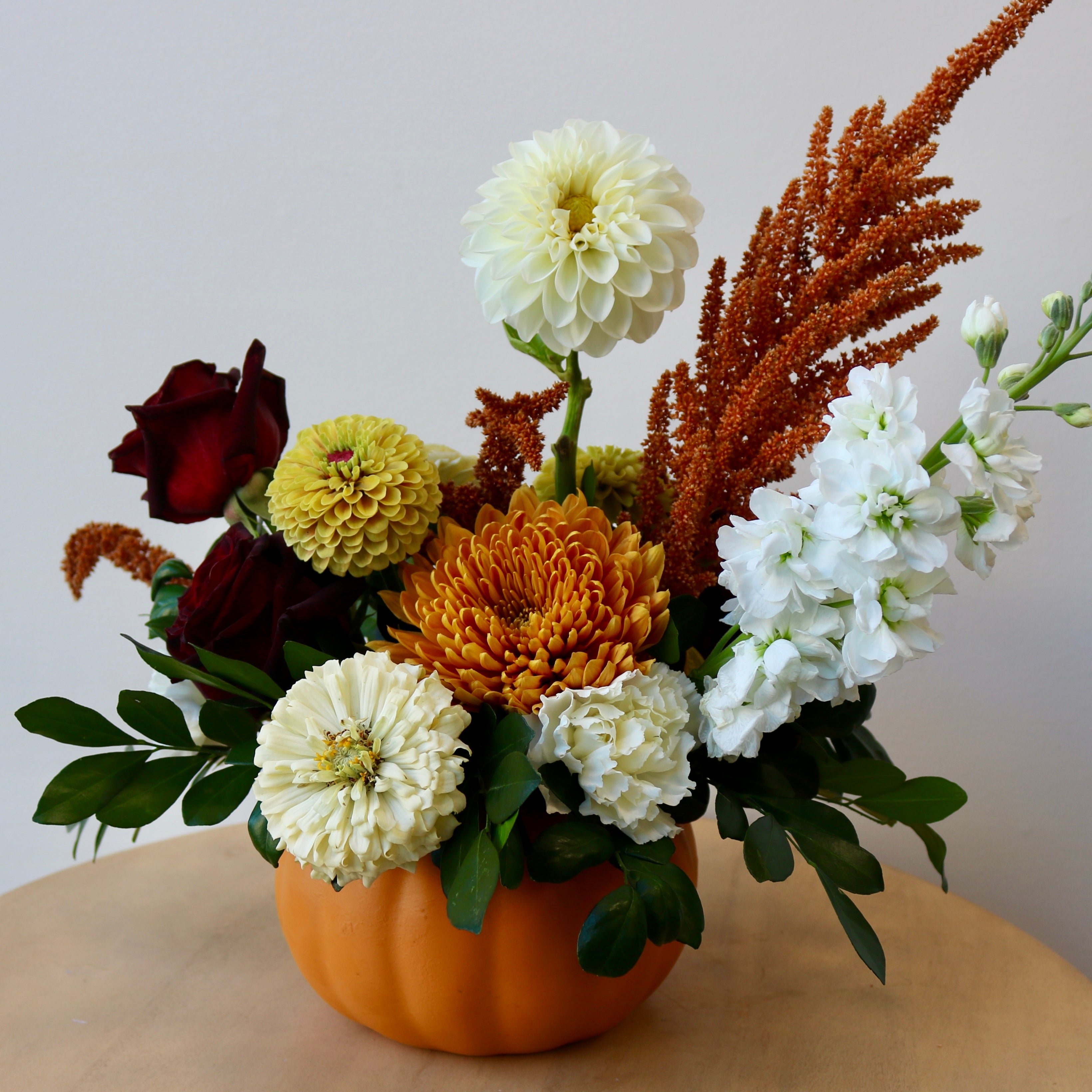 Thanksgiving Preorder: Large Pumpkin Arrangement in Orange