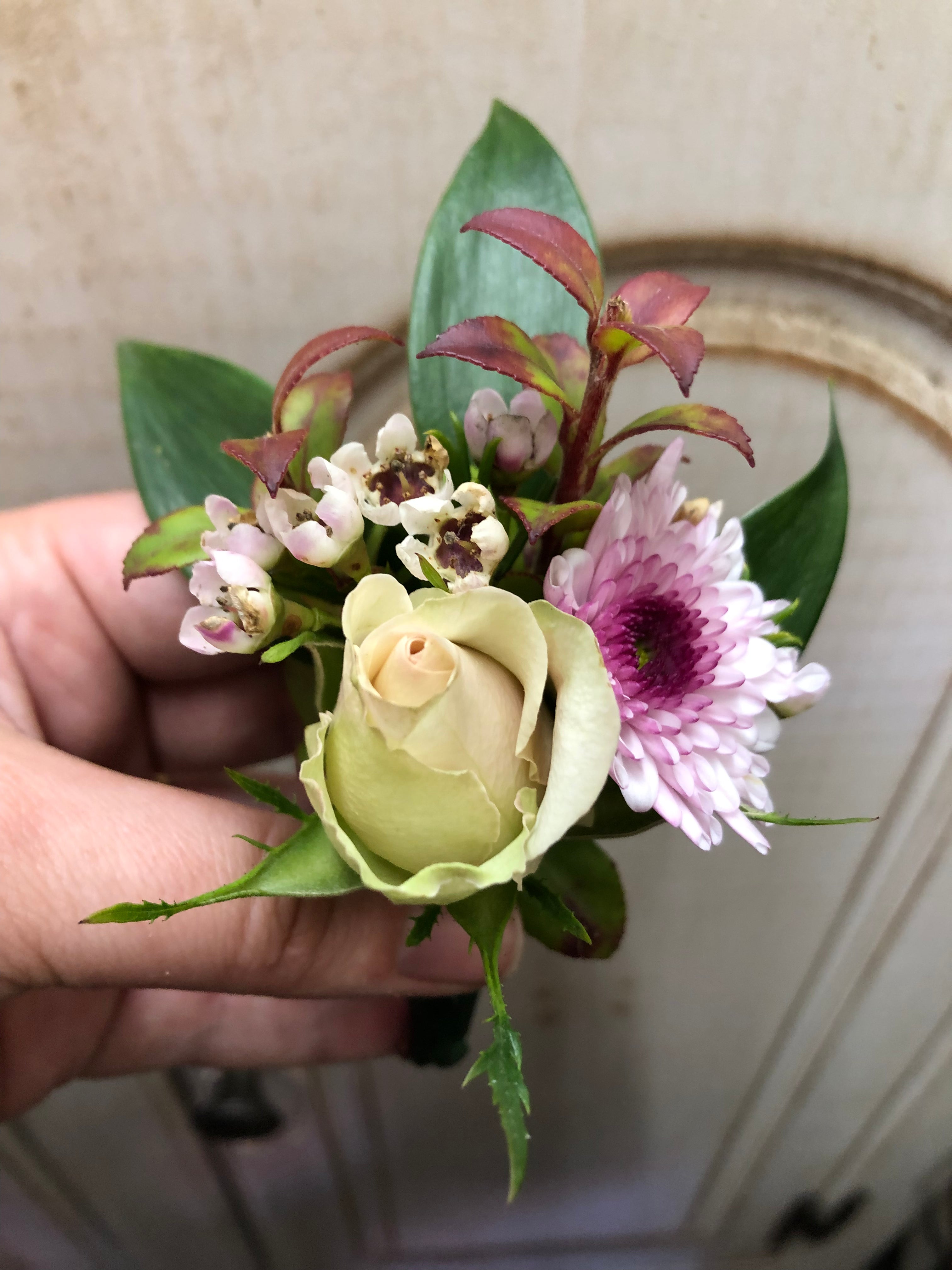 Green Bee Pinned Corsage